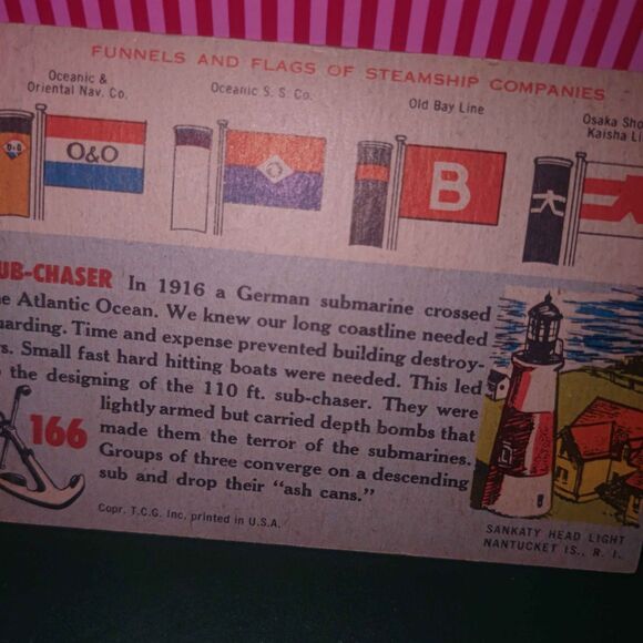 1955 Topps Rails and Sails Sub-Chaser U.S. Navy #166 - Picture 8 of 8